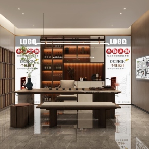 现代板材展示厅3D模型下载